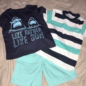 3-piece toddler boy shorts set
